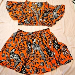 Unique Vintage Tropical Skort Set